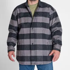 クイックシルバー メンズ アウター ジャケット・ブルゾン キルティング トール シャツ Big Tall Quiksilver Mens Quilted Flannel Shirt Jacket Blのサムネイル