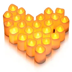【人気商品】Litake(リテーク) LEDキャンドル キャンドルライト プラスチック 24個セット 電池式 ろうそく おしゃれ 癒し 無香料 暖色 揺らぐ炎 誕生日 クリスマス パーティー (ウェーブ型)