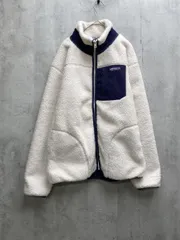 ragged mountain ラギットマウンテン ボア ブルゾン ジャケット sizeL/白ｘ紺 ◆■レディース