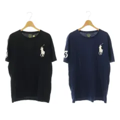 ポロ ラルフローレン POLO RALPH LAUREN 2点セット CUSTOM SLIM FIT Tシャツ 半袖 ビックポニー L XL ブラック ネイビー /MY ■OS ■GY35