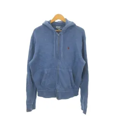 ポロ バイ ラルフローレン Polo by Ralph Lauren パーカー S 青 ブルー フード付き ジップアップ 長袖 /MN17 ■GY99