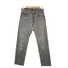 リーバイス Levi's 501 デニム ジーンズ W32 L34 グレー ストレートレッグ ボタンフライ ダメージ加工 /MN30 ■GY99
