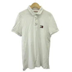 トミーヒルフィガー TOMMY HILFIGER ポロシャツ M 白 ホワイト ロゴ刺繍 半袖 /PP ■ECD001