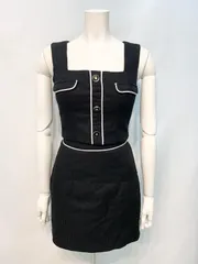 2502 JEWELS ジュエルズ　キャバクラ　ドレス　セットアップ　ツイード　ラメ　キラキラ　タイト　ミニ　スクエアネック　キャバドレス　S