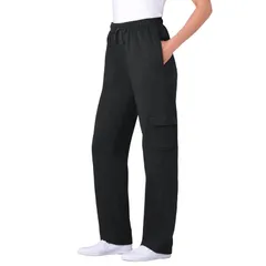 ウーマン ウィズイン レディース ボトムス カジュアルパンツ プラスサイズ フリース Woman Within Womens Plusize Better Fleece Cargo Sweatpant Black ブラック