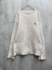US POLO ASSN ユーエスポロアッスン ケーブル編み ニット セーター sizeM/ベージュ ◆■レディース