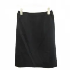 コムサイズム COMME CA ISM タイトスカート ウール M 黒 ブラック 無地 膝丈 ストレート /KW ■ECB001