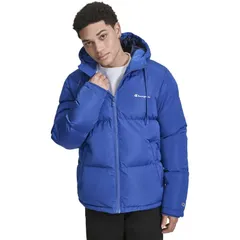 チャンピオン メンズ アウター ジャケット・ブルゾン Mens Champion Hooded Puffer Jacket Surf The Web