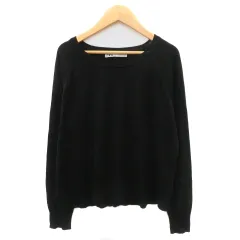 ザラ ZARA ニット カットソー 長袖 オーバーサイズ S 黒 ブラック /YK21