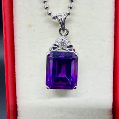 【華やか】ヴィンテージ アメジスト ネックレス スクエアカット 昭和レトロ