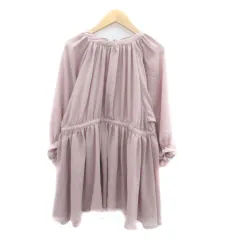 ミスティック mystic ブラウス カットソー クルーネック 長袖 フレアスリーブ バックシャン F ピンク /HO32