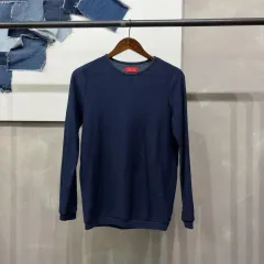 (90) ザラ ZARA カジュアル ベーシック ネイビー ワッフル 長袖 Tシャツ