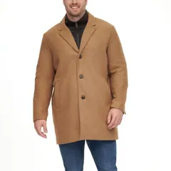 ドッカーズ メンズ アウター ジャケット・ブルゾン キルティング トール ウール コート Big Tall DockersR Midweight WoolBlend Topcoat with Quilted Bib Camel キャメル