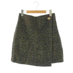 美品 Arpege story ループツイードミニスコート Mサイズ 黒ミックス