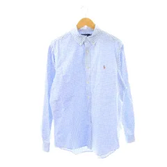 ポロ ラルフローレン POLO RALPH LAUREN CLASSIC FIT GINGHAM OXFORD SHIRT シャツ 長袖 ギンガムチェック L ライトブルー /HK ■GY35