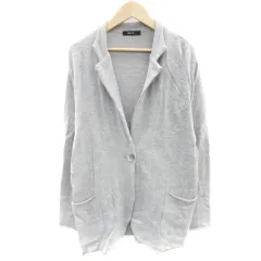 コムサイズム COMME CA ISM ニットテーラードジャケット ミドル丈 シングルボタン L グレー /YM33