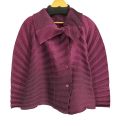 イッセイミヤケ ISSEY MIYAKE 17aw Chromatic Fantasia -極光色- CROSS PLEATED HI-NECK JACKET ウェーブプリーツ  変形ジャケット レディース  2のサムネイル