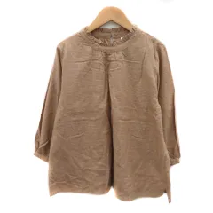 ズーティーデシュセット ZOOTIE DES SUCETTES ブラウス カットソー 七分袖 オーバーサイズ M ブラウン /YK33