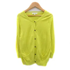 グローバルワーク GLOBAL WORK カーディガン ミドル丈 七分袖 麻 リネン L 黄色 イエロー /YK32