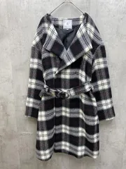 Rope Picnic ロペピクニック チェック コート size38/白ｘ黒 ◆■レディース