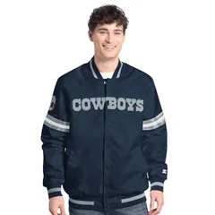 カール バンクス メンズ アウター ジャケット・ブルゾン MensGIII Sports by Carl Banks Navy Dallas Cowboyscout FullSnap Varsity Jacket Cow Navy ネイビー