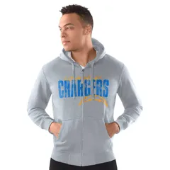 スターター メンズ アウター ジャケット・ブルゾン パーカー Menstarter Heather Gray Los Angeles Chargers Distressed Classic FullZのサムネイル