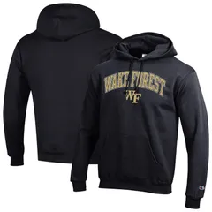 チャンピオン メンズ トップス Tシャツ ロゴ フリース パーカー MensChampion Black Wake Forest Demon Deacons Arched Logo Fleece Pullover Hoodie Wfu Black ブラック