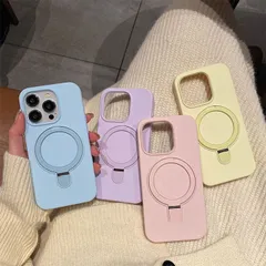 iPhoneケース パステルカラー シンプル レディース 可愛い スマホリング スタンド MagSafe iPhone12 iPhone13 iPhone14 iPhone15 iPhone16 Pro Max ピンク イエロー ブルー