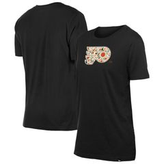 뉴에라 레이디스 탑스 T셔츠 플라워 무늬 플라워 Womens New Era Black Philadelphia Flyers Glam Game Floral TShirt Fl