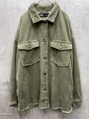 ZARA ザラ コーデュロイ シャツ ジャケット sizeL/カーキ ◇■レディース