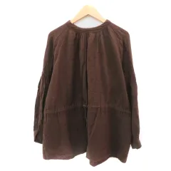 ラコレ LAKOLE カットソー 長袖 麻 リネン混 オーバーサイズ M ブラウン /YK39