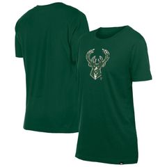 뉴엘라 여성 탑스 티셔츠 Womens New Era Hunter Green Milwaukee Bucks Glam Game Flower TShirt Buk Multi 멀티 컬러