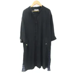 ビアッジョブルー Viaggio Blu ワンピース ミモレ丈 七分袖 スリットネック 0 ブラック 黒 /YM1のサムネイル