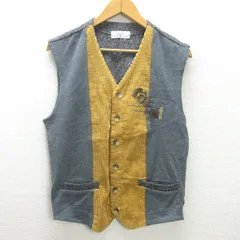 K■アダバット/adabat コーデュロイ切り替え ニットベスト ゴルフ【3】灰色/MENS■39【中古】