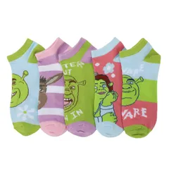 アニメキャラクター レディース アンダーウェア 靴下 アンクル Licensed Character Womens 5Pack Shrek Fiona Donkey Ankle Sockshrek And Friends