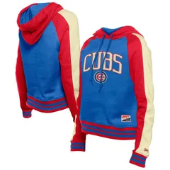 ニューエラ レディース トップス Tシャツ クロップド パーカー Womens New Era Royal Chicago Cubs Cooperstown Collection Cropped Raglan Pullover Hoodie Cublue ブル