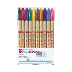 (まとめ) 寺西化学 水性サインペン マジックラッションペンNo.300 10色（各色1本） M300C-10 1パック 〔×10セット〕