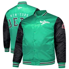 ミッチェルネス メンズ アウター ジャケット・ブルゾン サテン Mens Mitchell Ness Kelly Greenew York Jets Team Satin Jacket Jet Greのサムネイル
