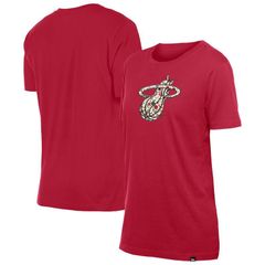 뉴엘라 여성 탑스 티셔츠 Womens New Era Red Miami Heat Glam Game Flower TShirt Hea Red 레드
