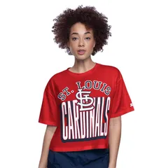 スターター レディース トップス Tシャツ クロップド Womenstartered St Louis Cardinals Play the Ball Boxy Cropped TShirt Crdのサムネイル