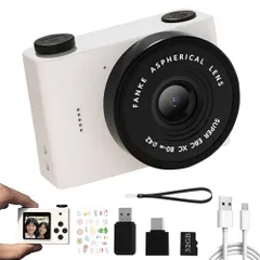 ミニカメラ 前後撮影自撮り可 Y2K ポケットサイズミニカメライカメラ 32GBカード付属 Lo-Fi画質 動画撮影 トイカメラ 大人向け キッズカメラ 子供用 スマホ転送 1.54インチ画面 IPSスクリーン レトロカメラ ステッカー付き  cb3455d7