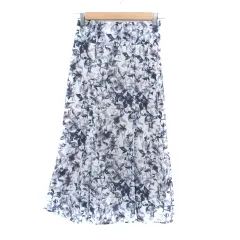 ストラ Stola. フレアスカート ロング丈 花柄 34 XS マルチカラー オフホワイト /HO17