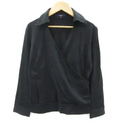 ロペ ROPE シャツ 長袖 スキッパーカラー M ブラック 黒 /YM9