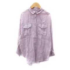 ベイフロー BAYFLOW シャツ ブラウス 長袖 無地 オーバーサイズ F 紫 パープル /SY3