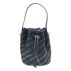 ne Quittez pas ヌキテパ 佐藤 佳菜子コラボレーションLeather Raffia Bucket Bag レザーラフィアバケットバッグ  ネイビーのサムネイル
