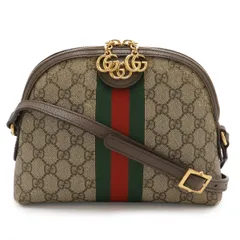 GUCCI グッチ オフィディア スモール ショルダーバッグ GGスプリーム シェリーライン ポシェット 斜め掛け PVC ベージュ モカブラウン 499621