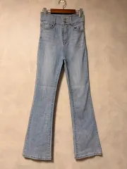 ダブルボタン ストレッチ デニム