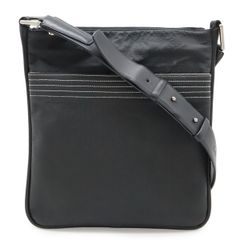 LOEWE ロエベ リピートアナグラム ショルダーバッグ 斜め掛け レザー PVC レザー ブラック 黒 ホワイト 白 シルバー金具