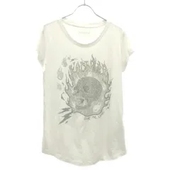 ZADIG&VOLTAIRE ザディグ エ ヴォルテール SKINNY STRASS FLAMME SKUL スカルスタッズTシャツ  ホワイト Mのサムネイル