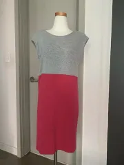 ロング丈ワンピース ノースリーブワンピース キャミソールワンピース バイカラーワンピース フリーサイズ ピンク グレー